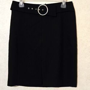 SZ 11 SLIT BLACK SKIRT FAUX BELT